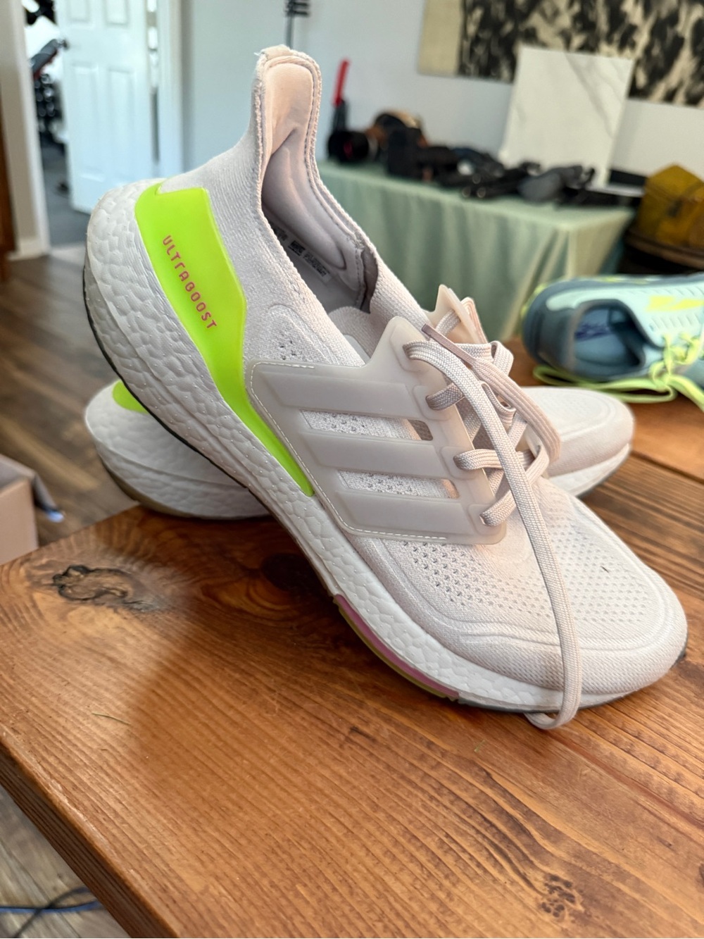 Adidas Ultraboost Sneakers with Neon Green Accents
